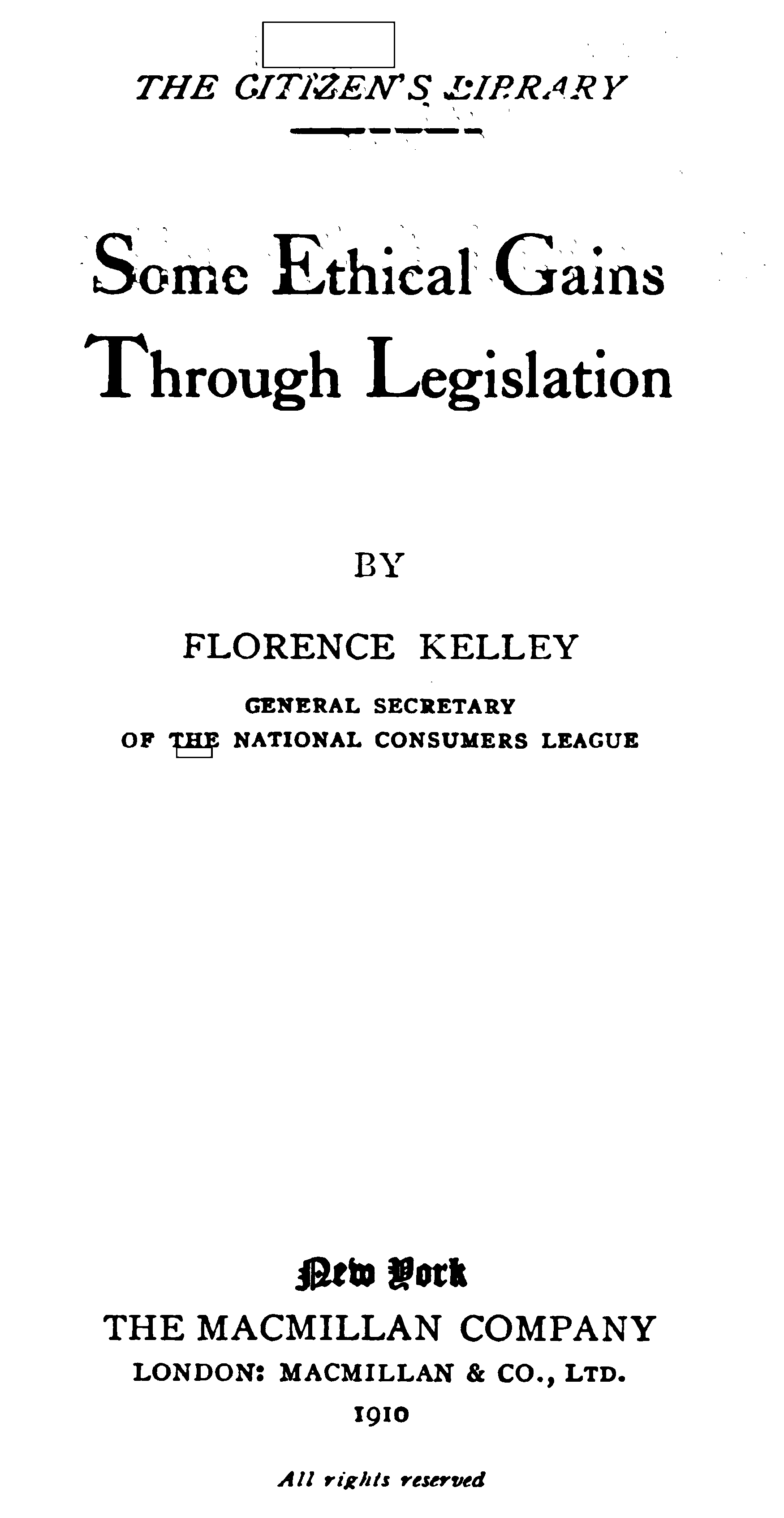 Some ethical gains in legislation