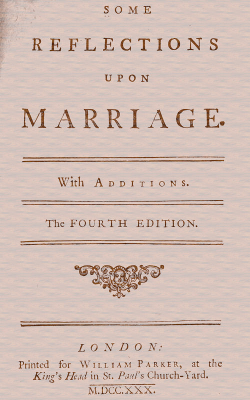 Some Reflections Upon Marriage