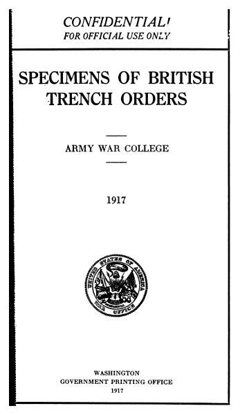 Specimens of British trench orders
