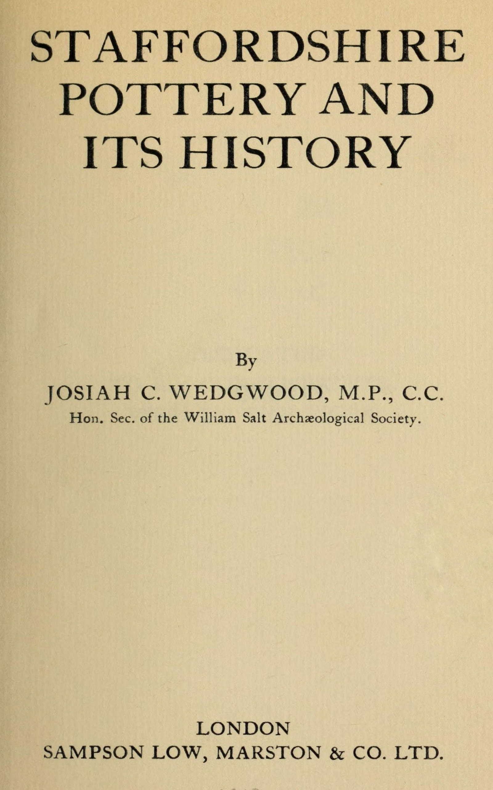 Staffordshire Pottery and its History