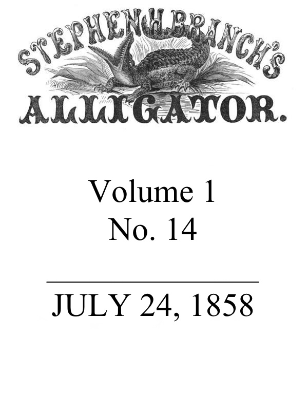 Stephen H. Branch's Alligator - Volume 1, Issue 14