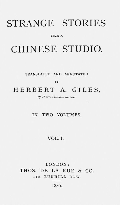 Strange Stories from a Chinese Studio, Vol. I