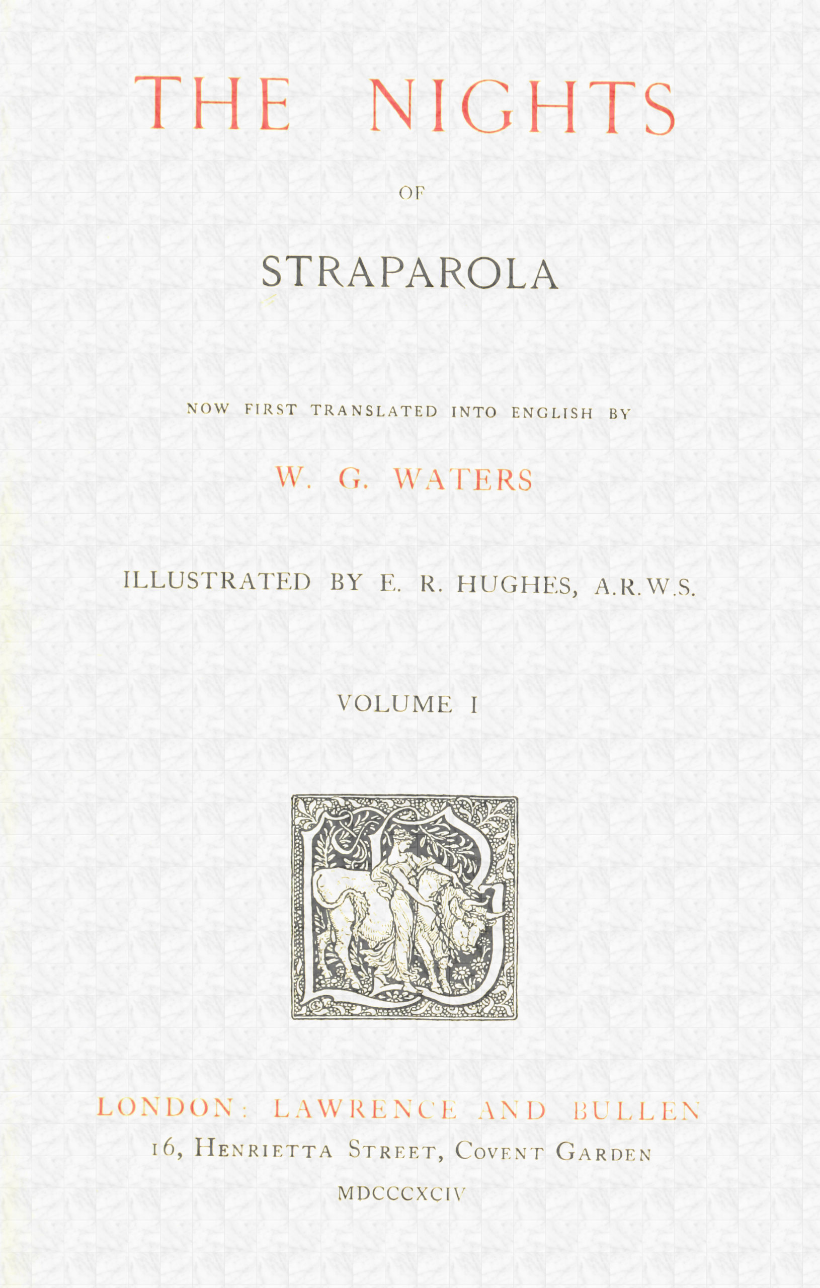 Straparola. Volume I