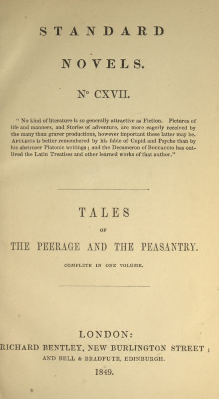 Tales of the Peerage and the Peasantry