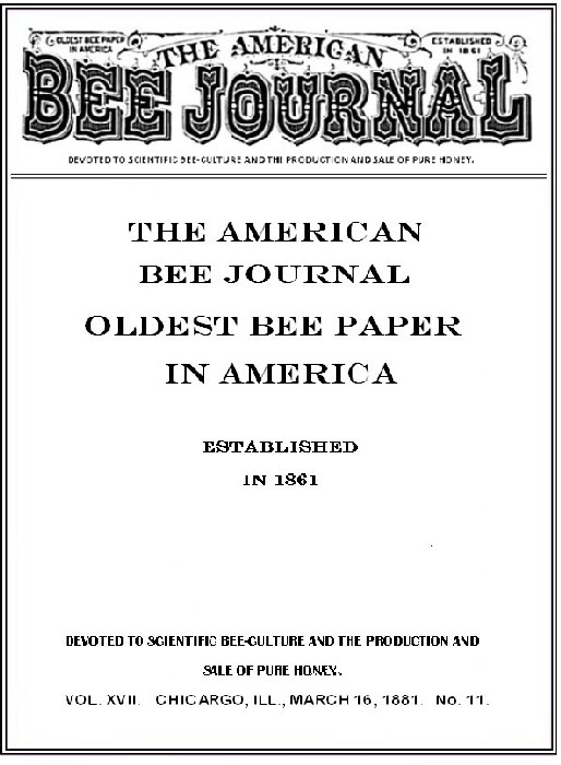 THE AMERICAN BEE JOURNAL March 16th 1881