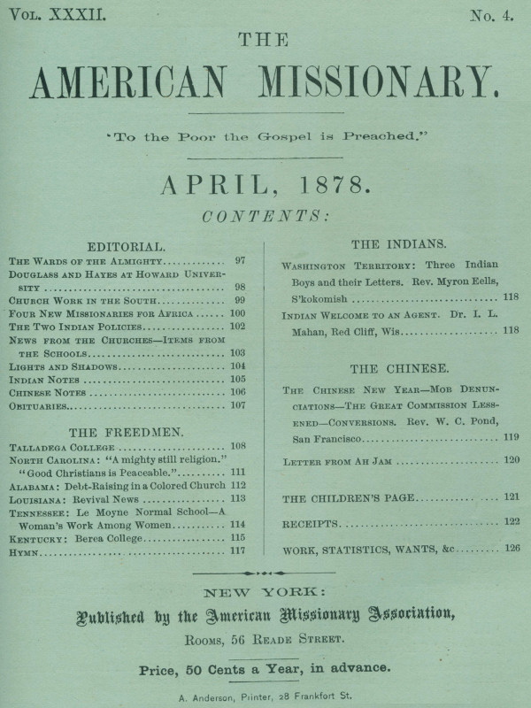 The American Missionary -- Volume 32, No. 04, April 1878