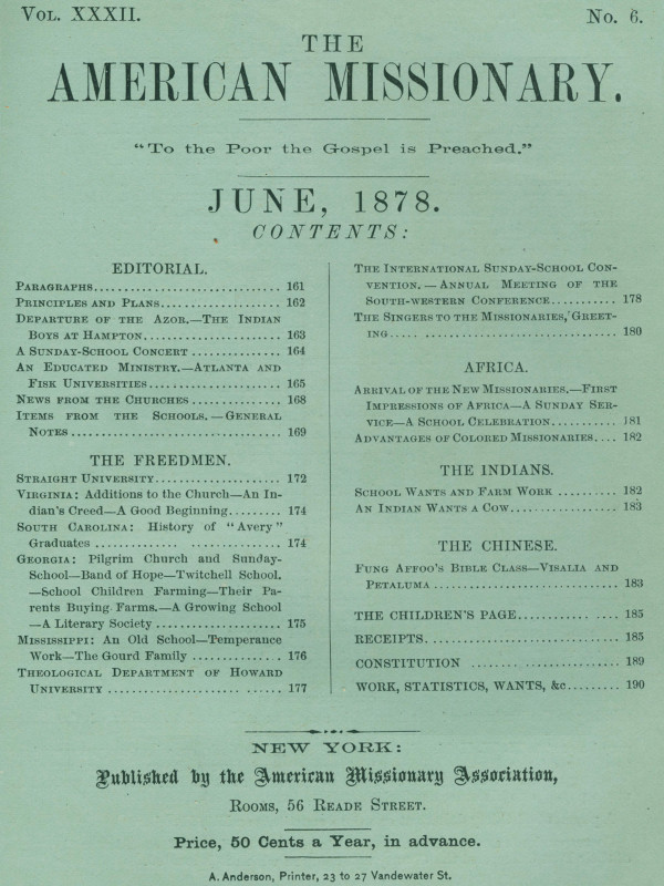 The American Missionary -- Volume 32, No. 06, June, 1878