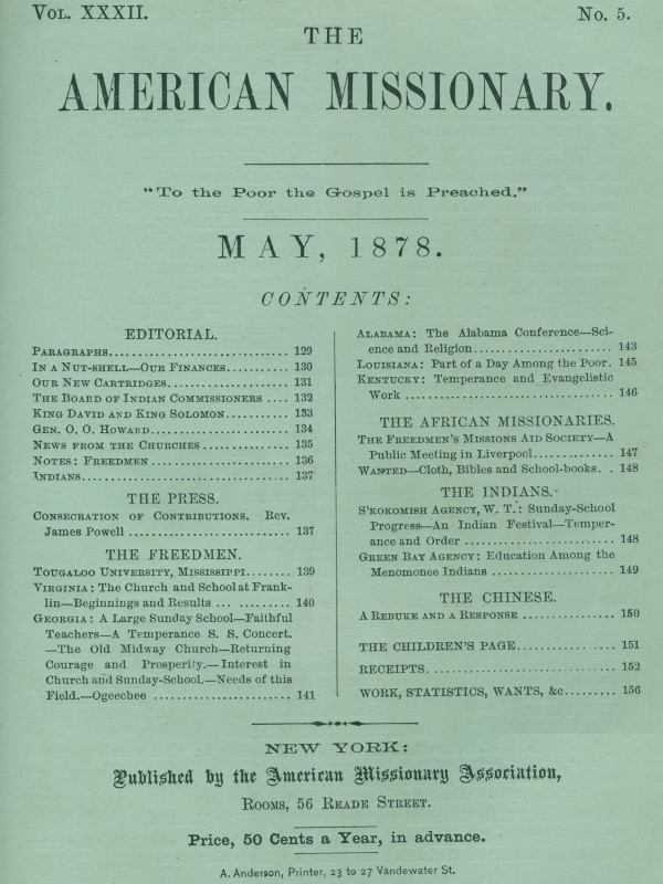 The American Missionary -- Volume 32, No. 5, May, 1878