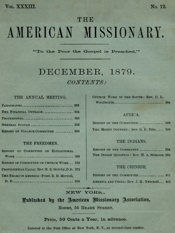 The American Missionary -- Volume 33, No. 12, December 1879
