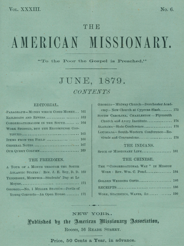 The American Missionary -- Volume 33, No. 6, June, 1879