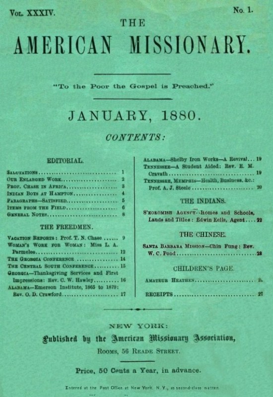 The American Missionary -- Volume 34, No. 1, January, 1880