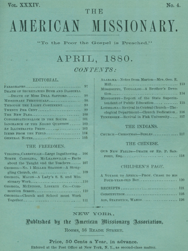 The American Missionary -- Volume 34, No. 4, April, 1880