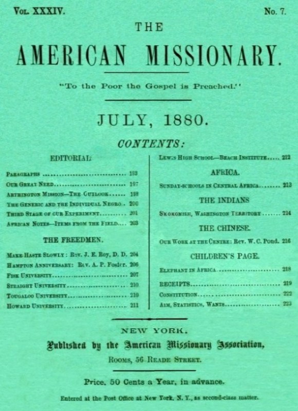 The American Missionary -- Volume 34, No. 7, July, 1880