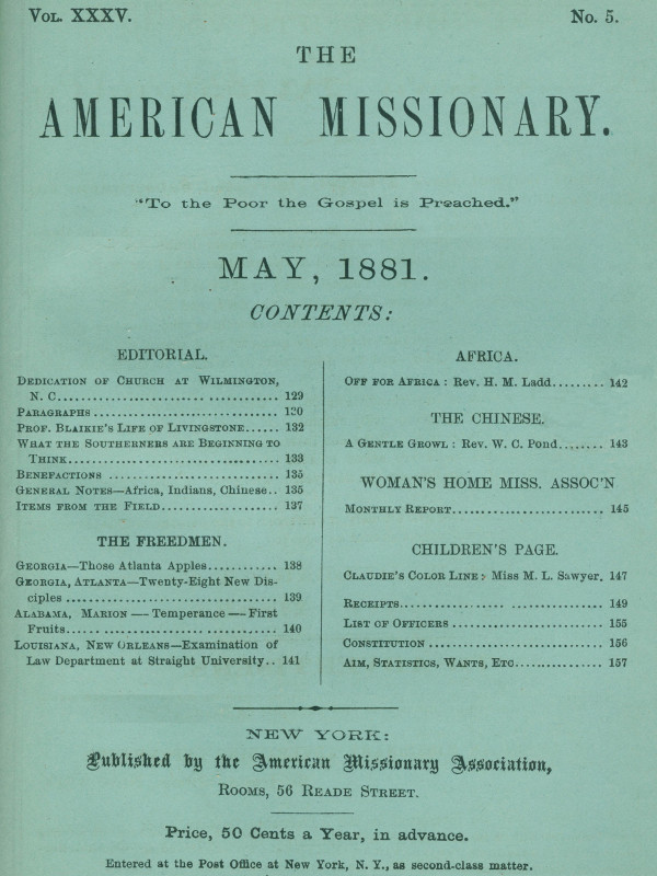 The American Missionary -- Volume 35, No. 5, May, 1881