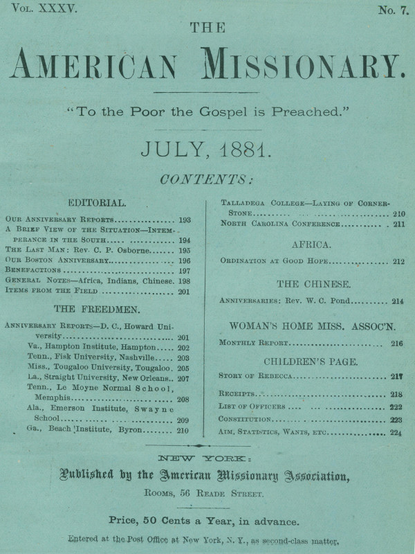 The American Missionary -- Volume 35, No. 7, July, 1881