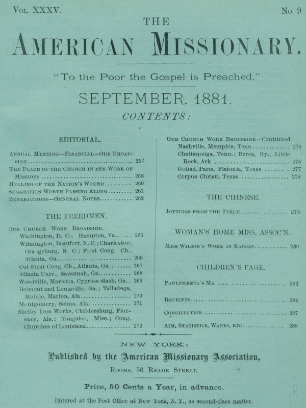 The American Missionary -- Volume 35, No. 9, September, 1881