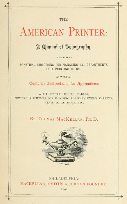 The American Printer: A Manual of Typography