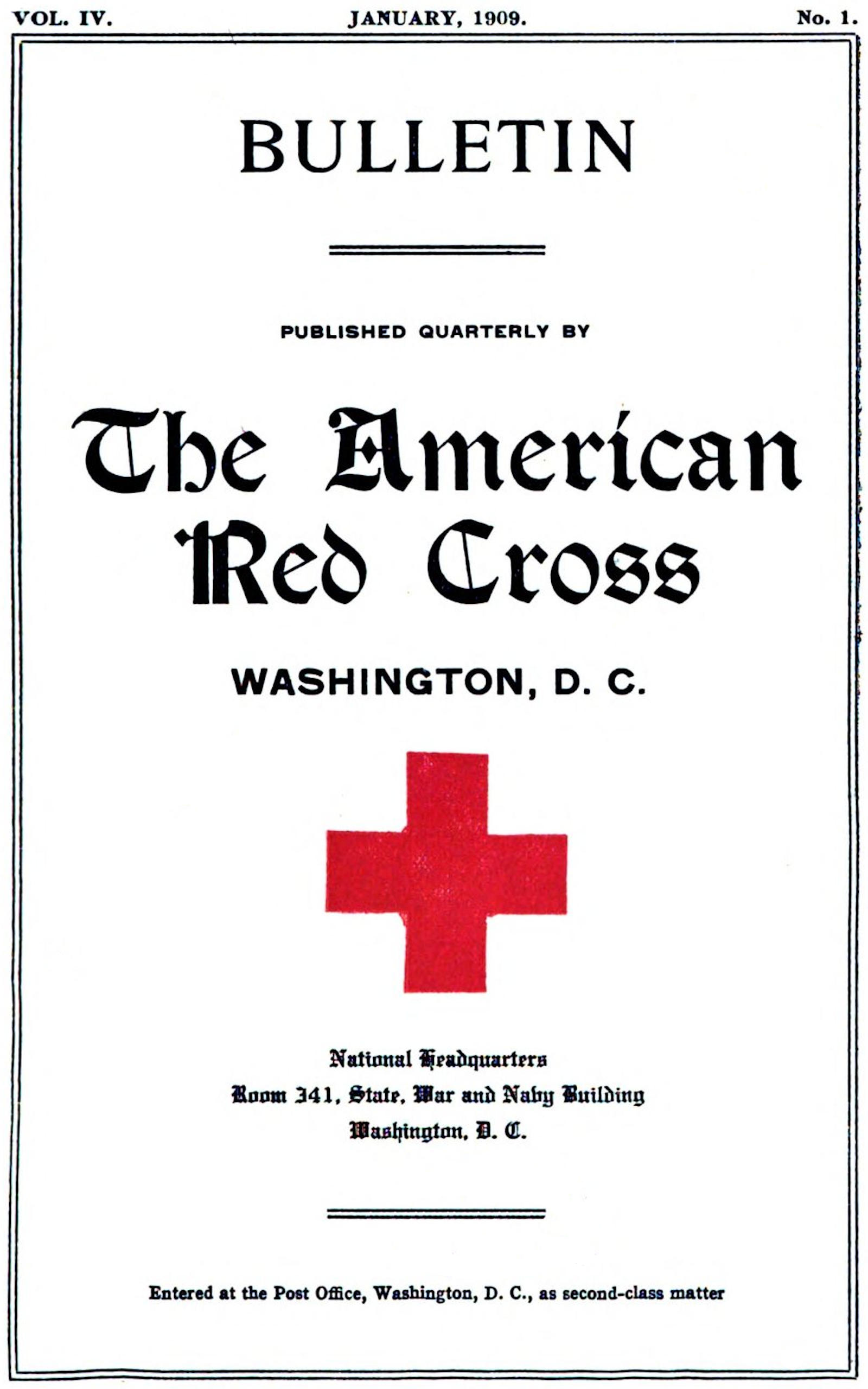 The American Red Cross Bulletin (Vol. IV, No. 1)