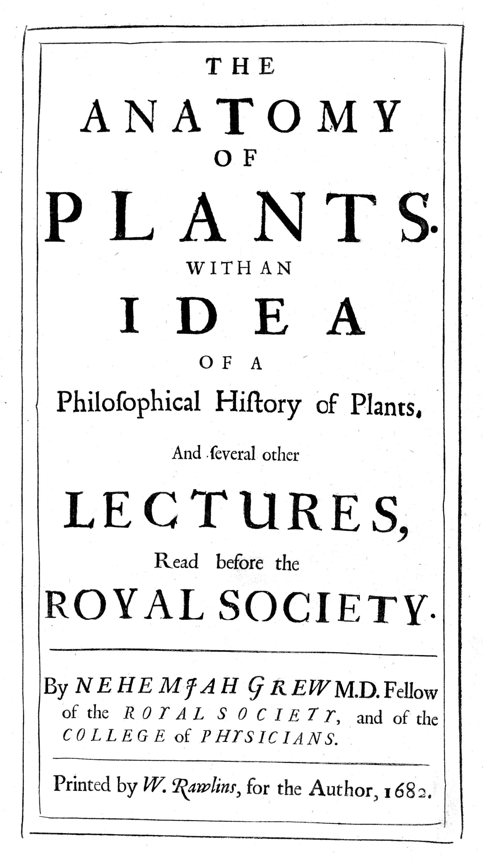 The Anatomy of Plants