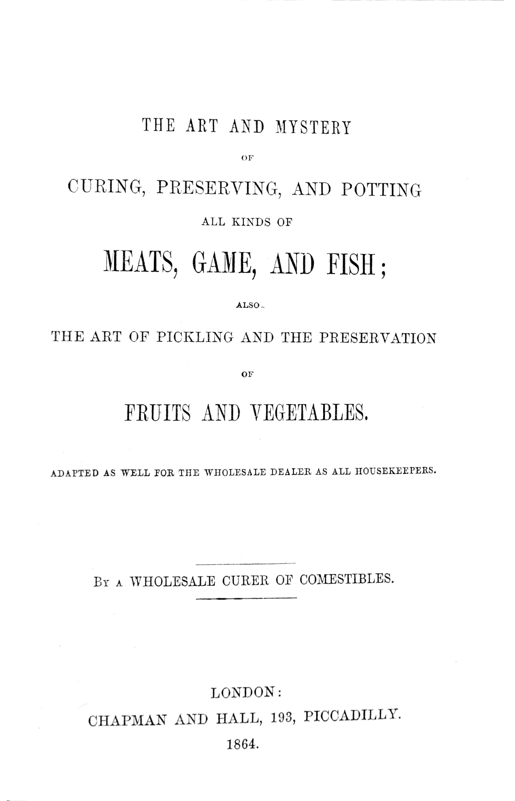 The Art and Mystery of Curing