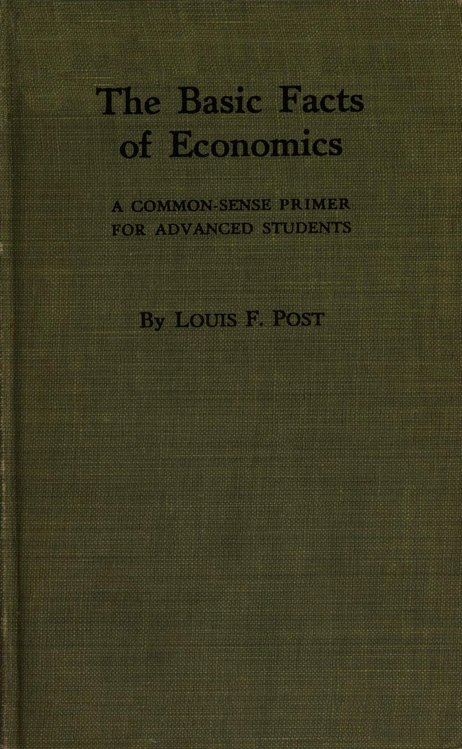 The Basic Facts Of Economics