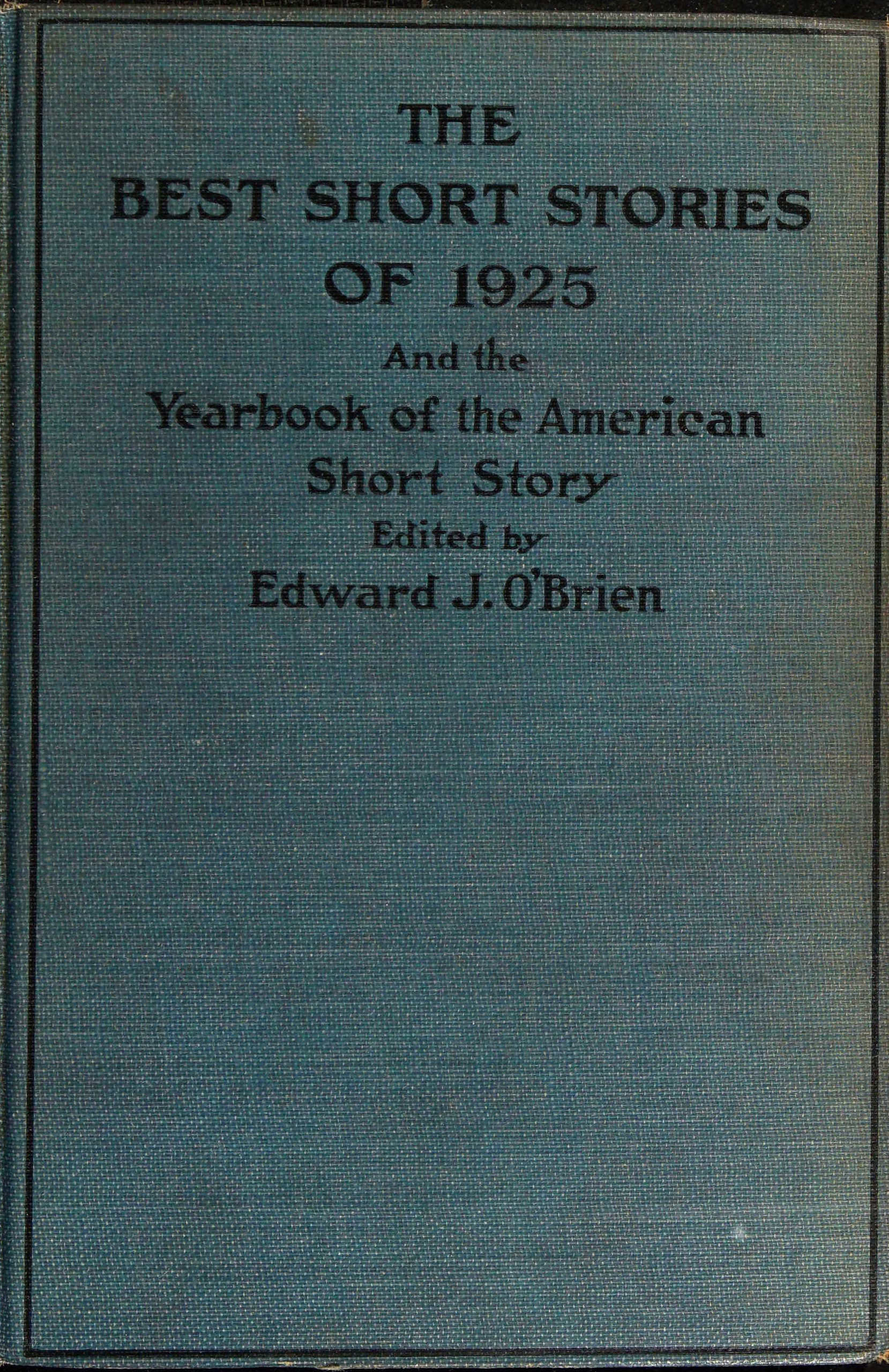 THE BEST SHORT STORIES OF 1925