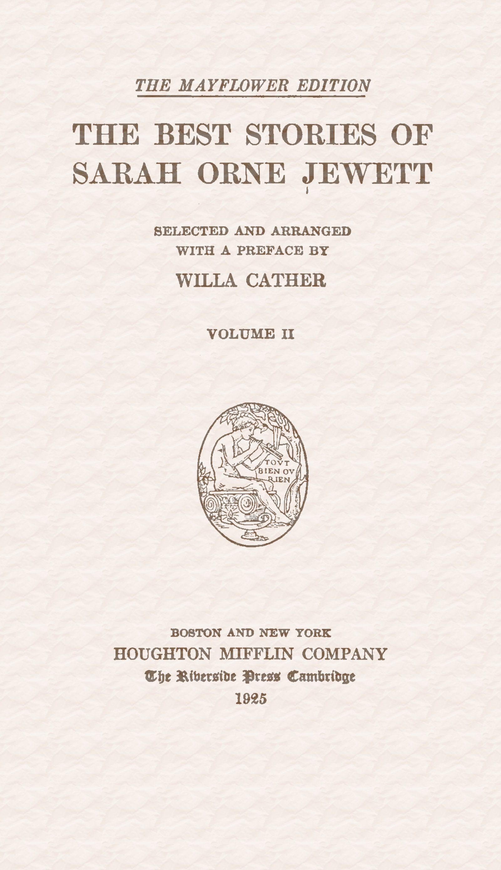 The Best Stories of Sarah Orne Jewett, Volume II