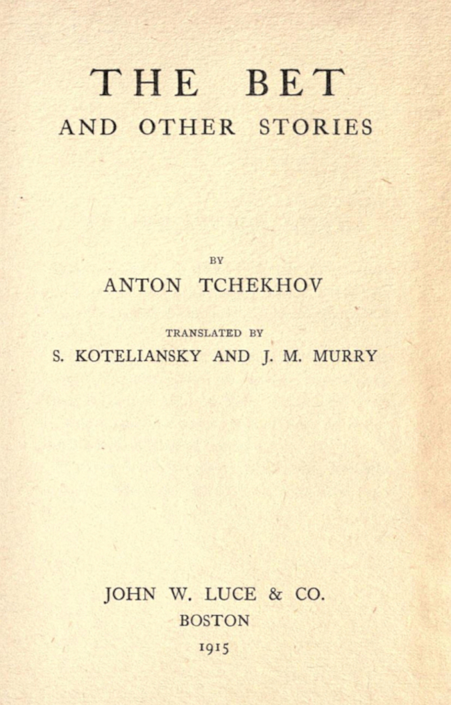 The Bet and other stories