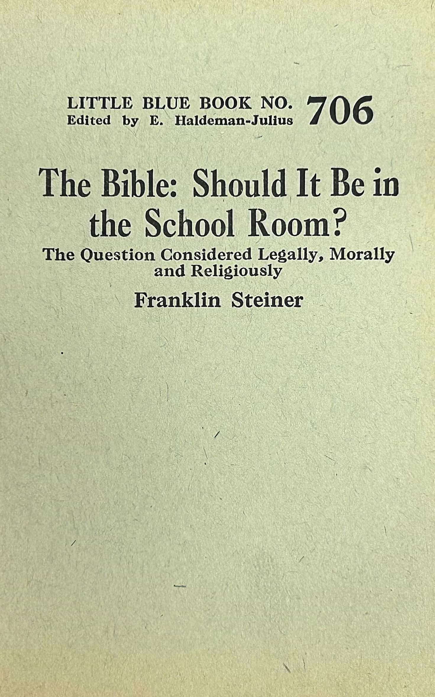 The Bible: should it be in the school room?