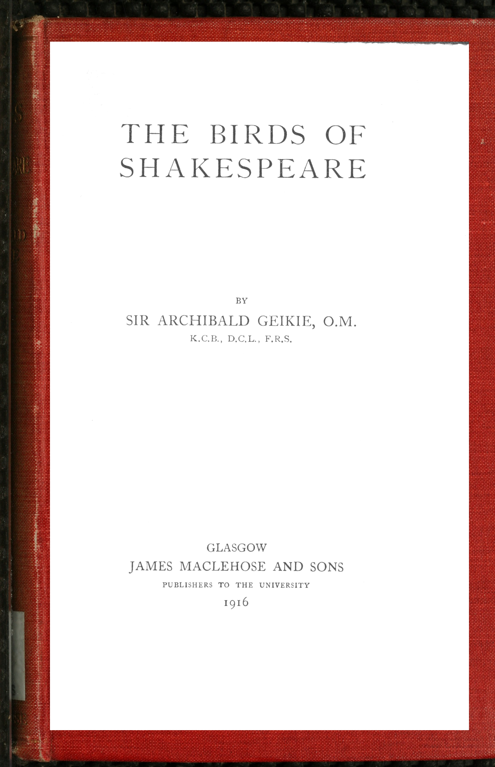 The Birds of Shakespeare