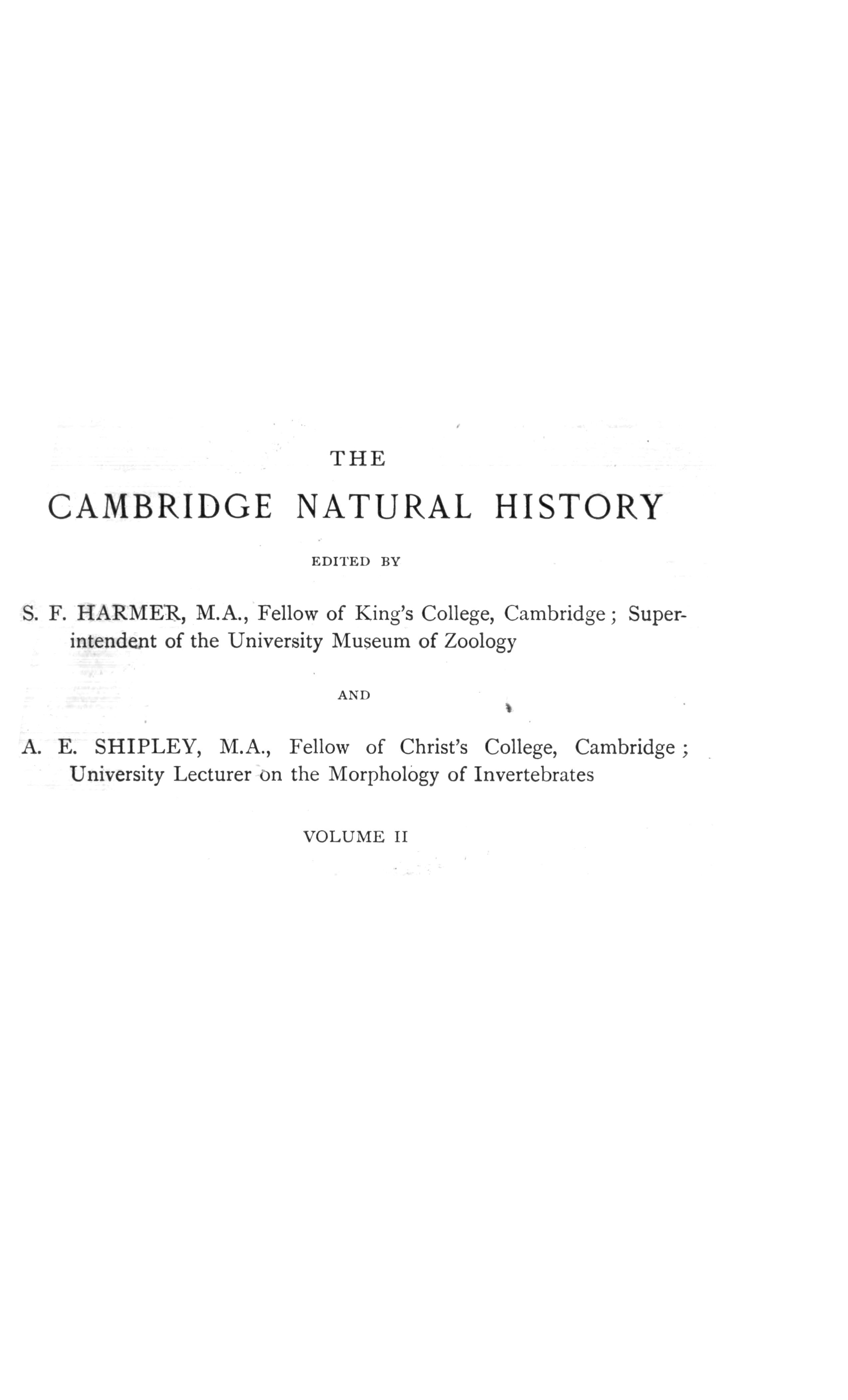 The Cambridge Natural History
