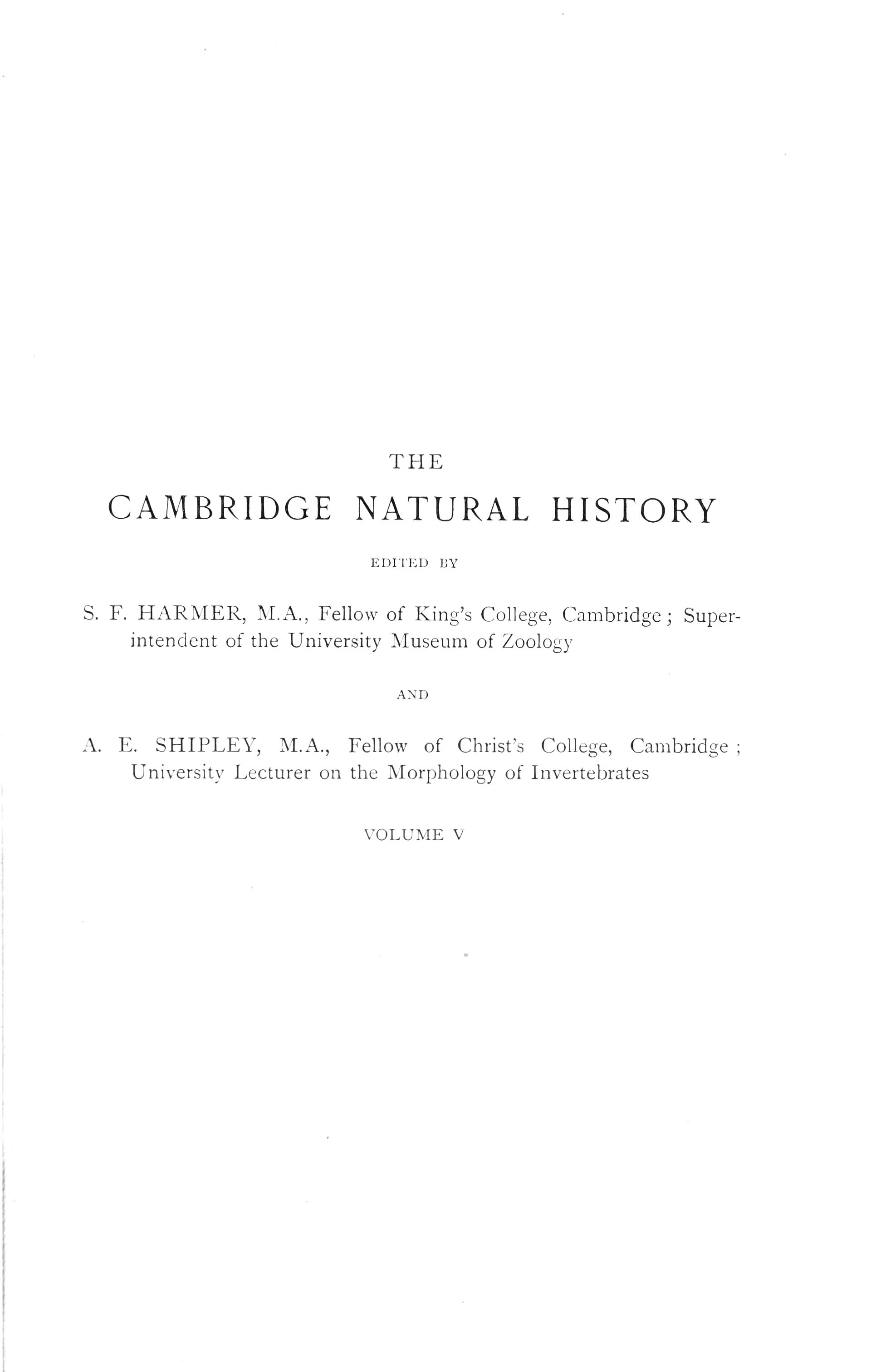 The Cambridge Natural History