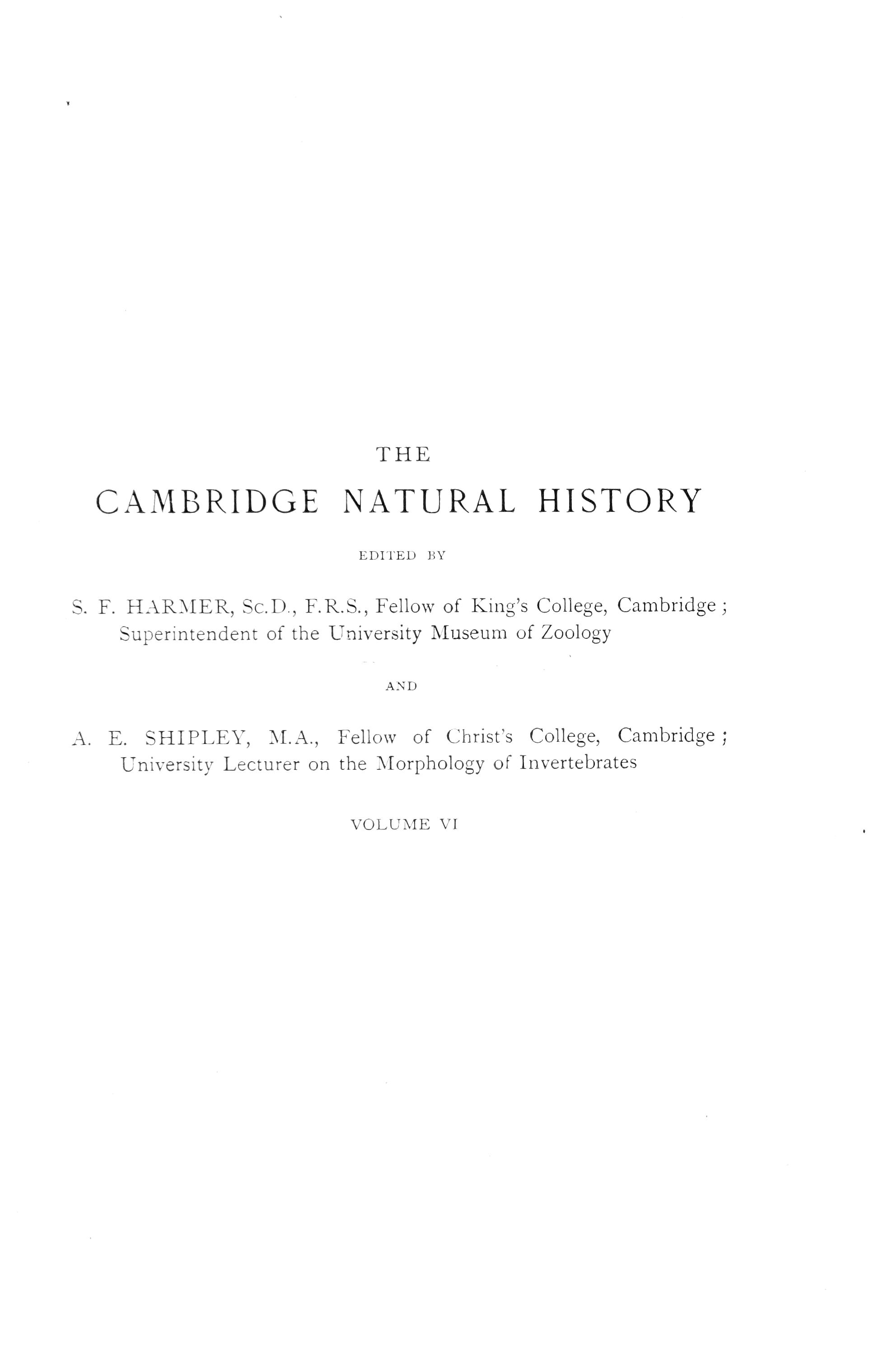 The Cambridge Natural History