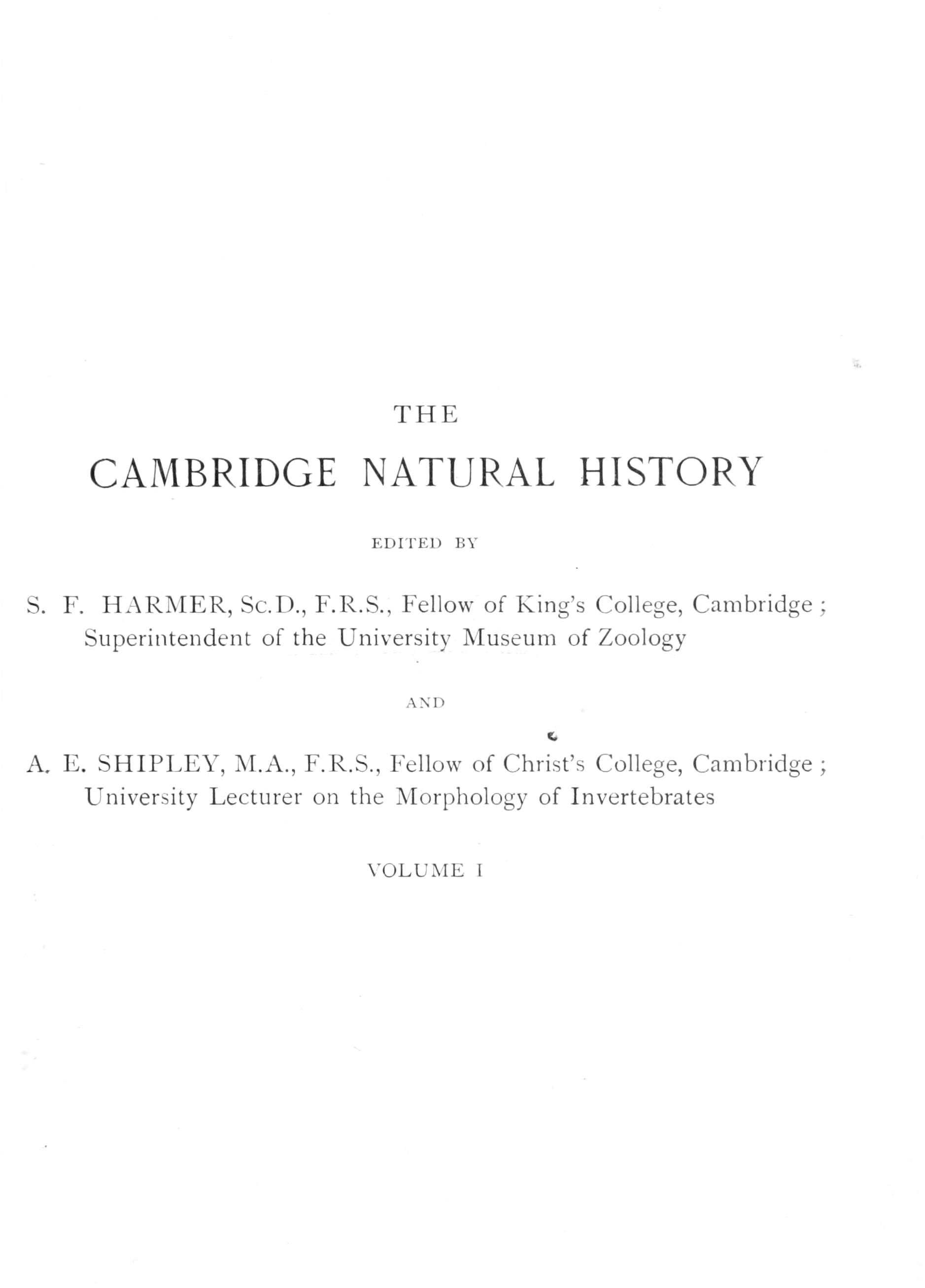 The Cambridge Natural History