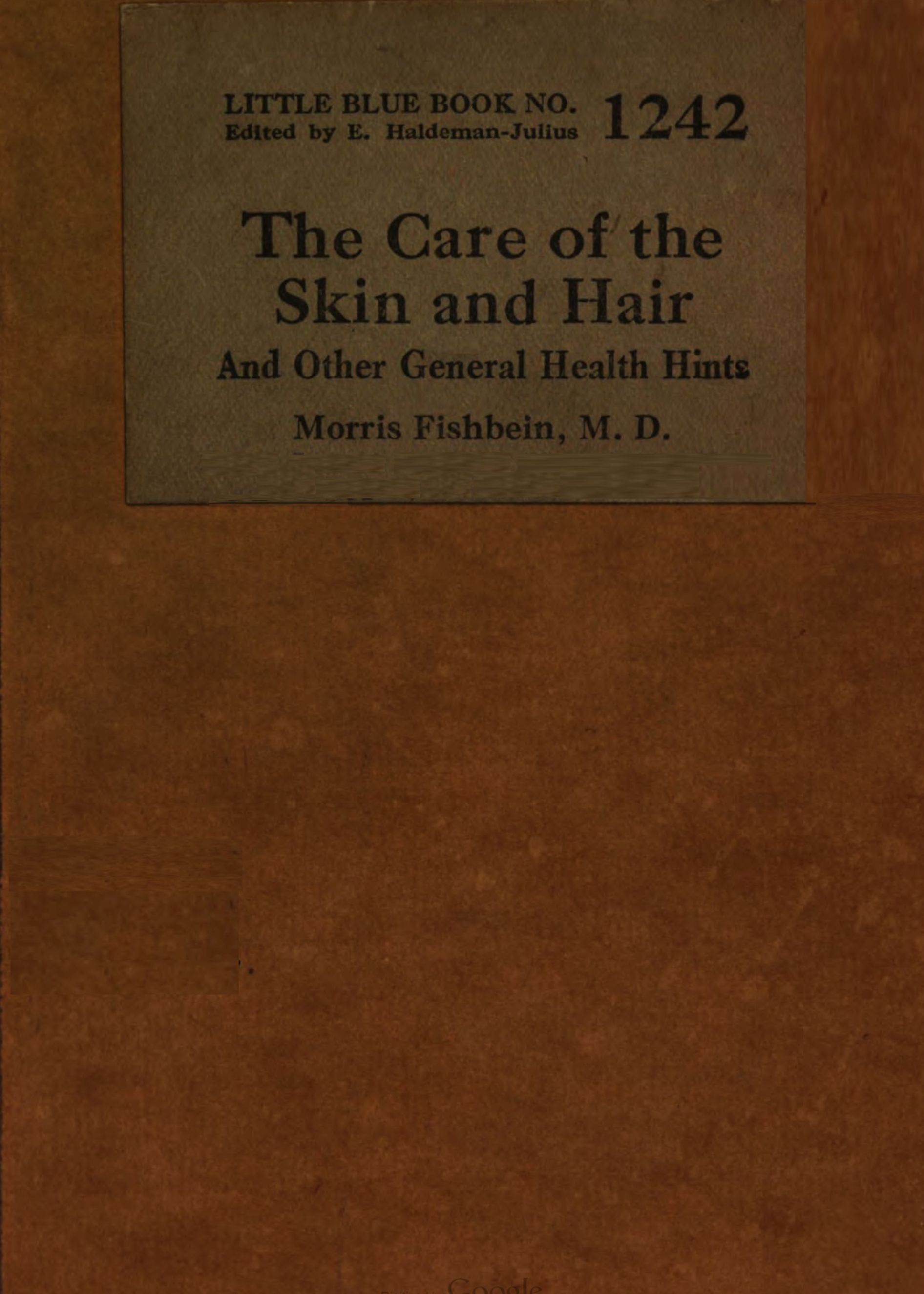 The care of the skin and hair