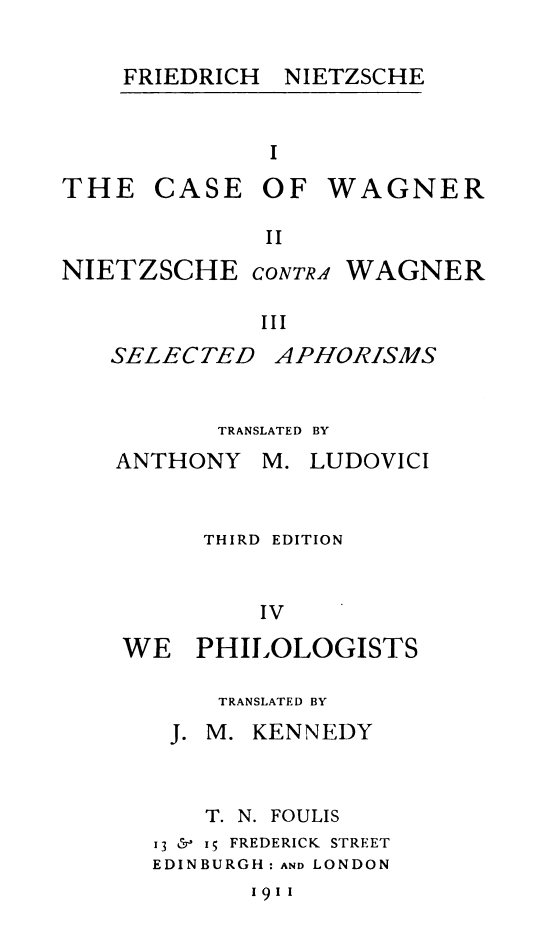 The Case of Wagner