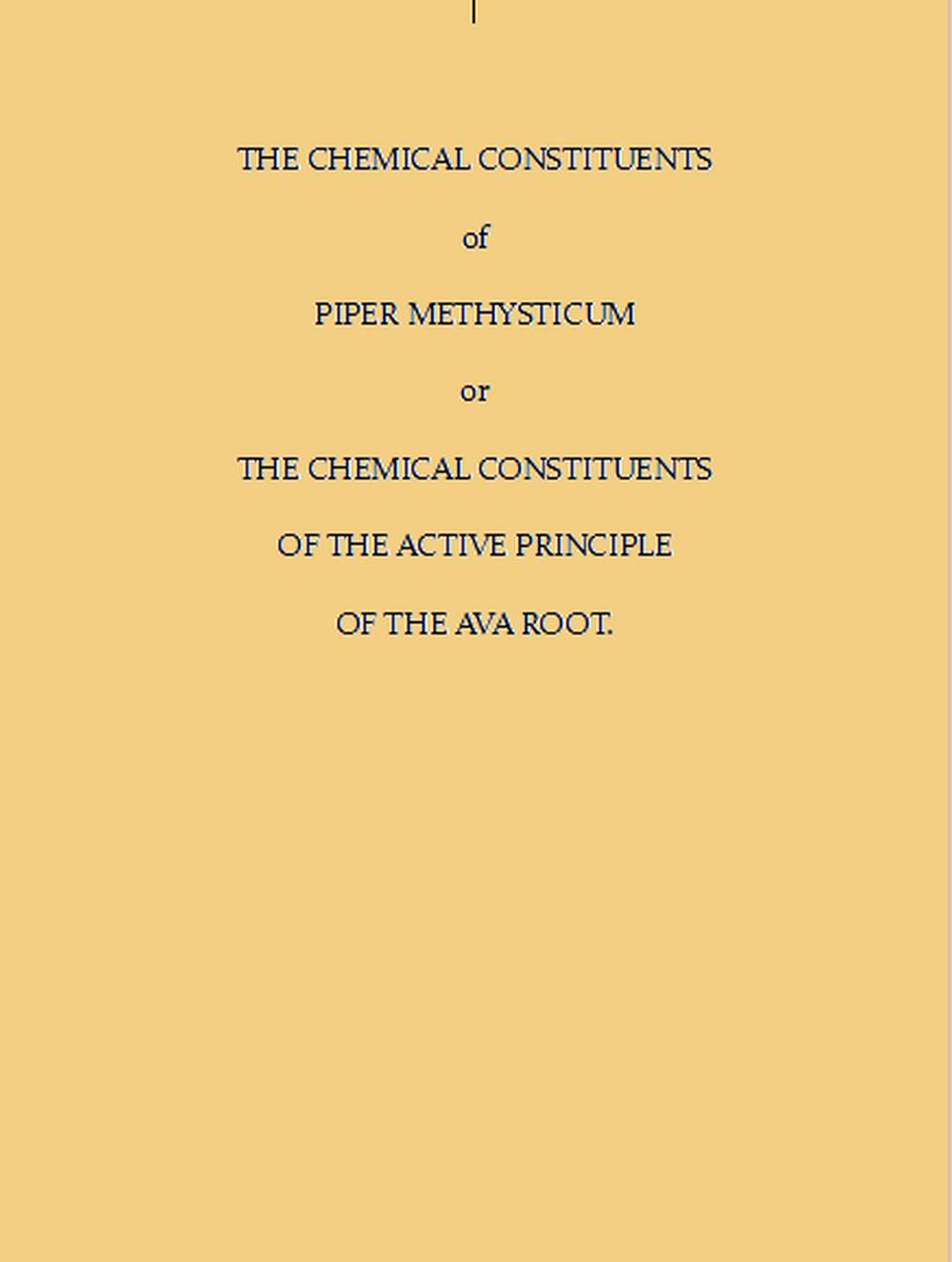 The Chemical Constituents of Piper Methysticom