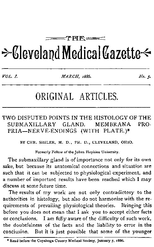 The Cleveland Medical Gazette Vol. I. March, 1886. No. 5