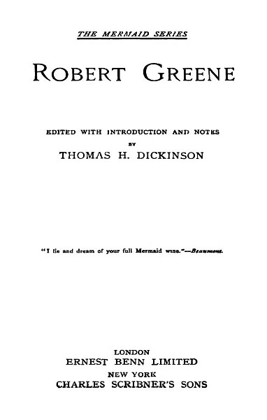 The Complete Plays of Robert Greene