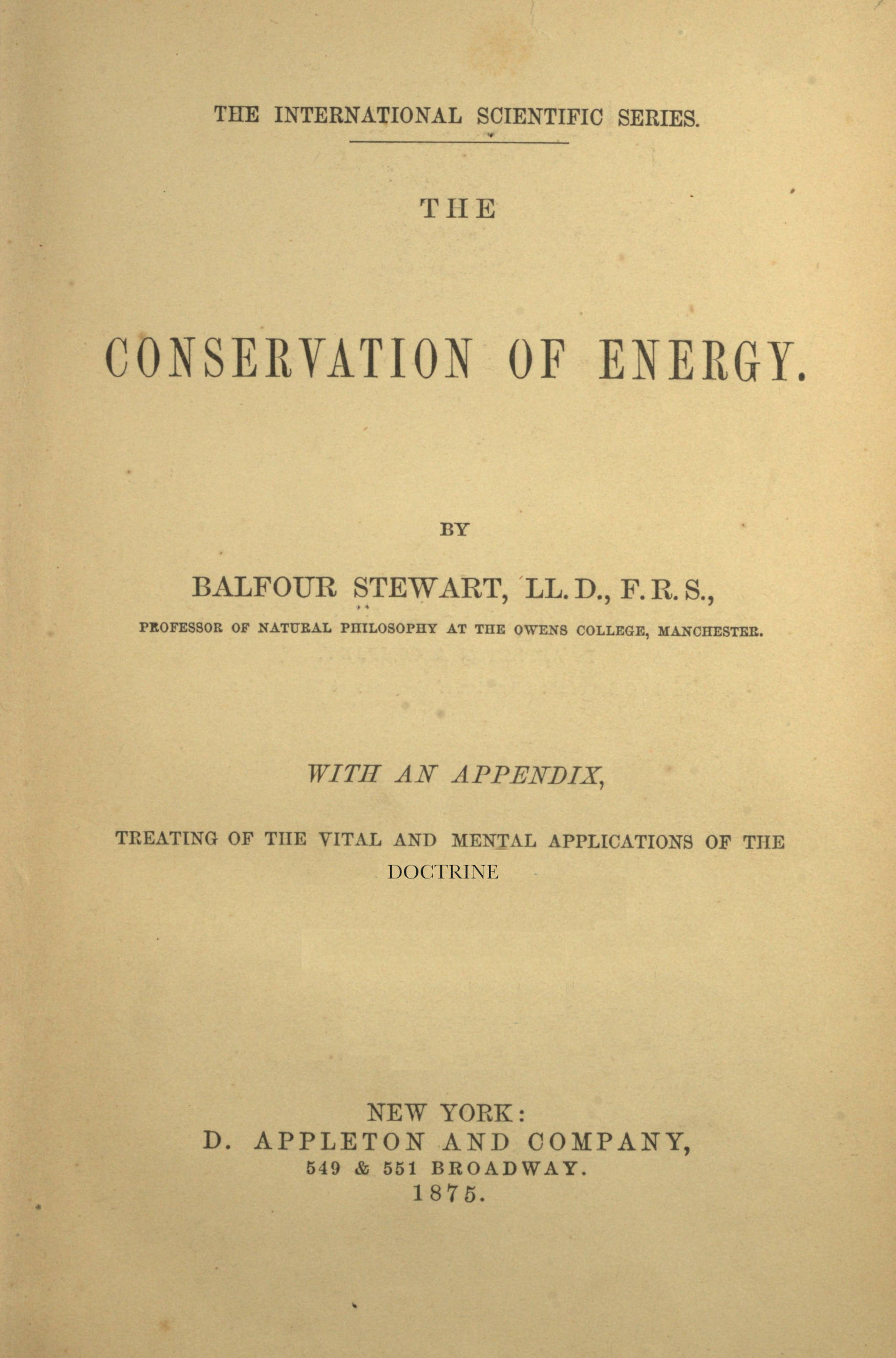 The Conservation of Energy