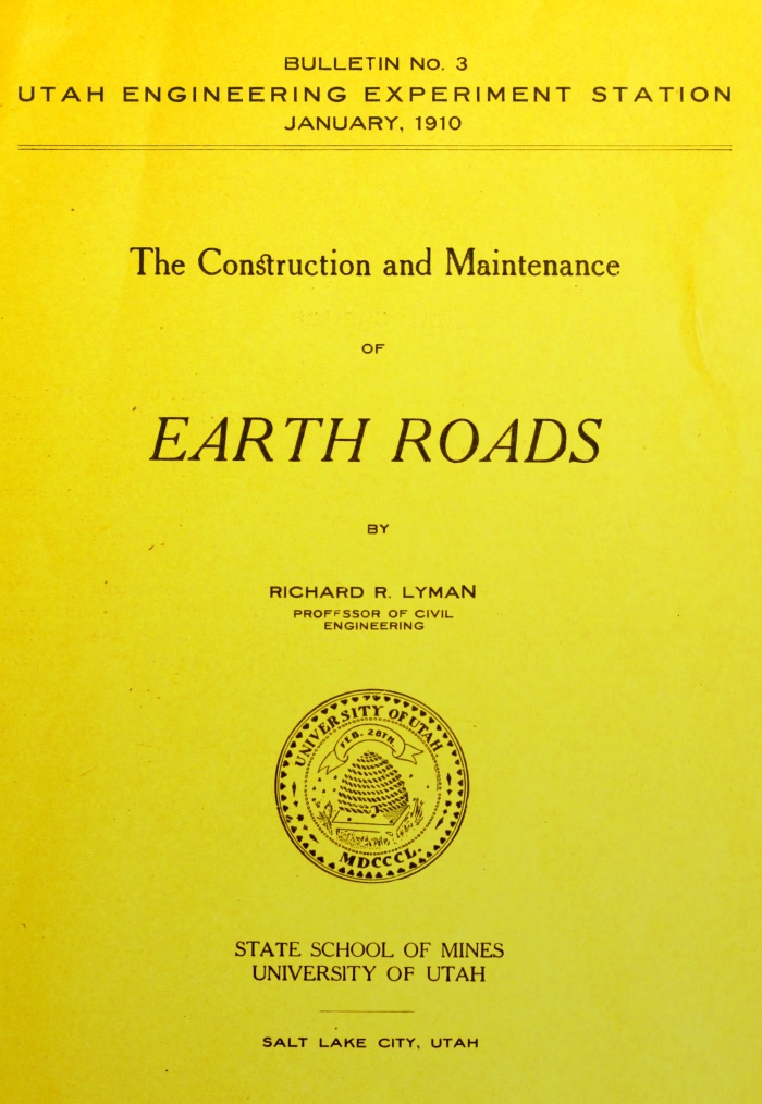 The Construction and Maintenance of Earth Roads