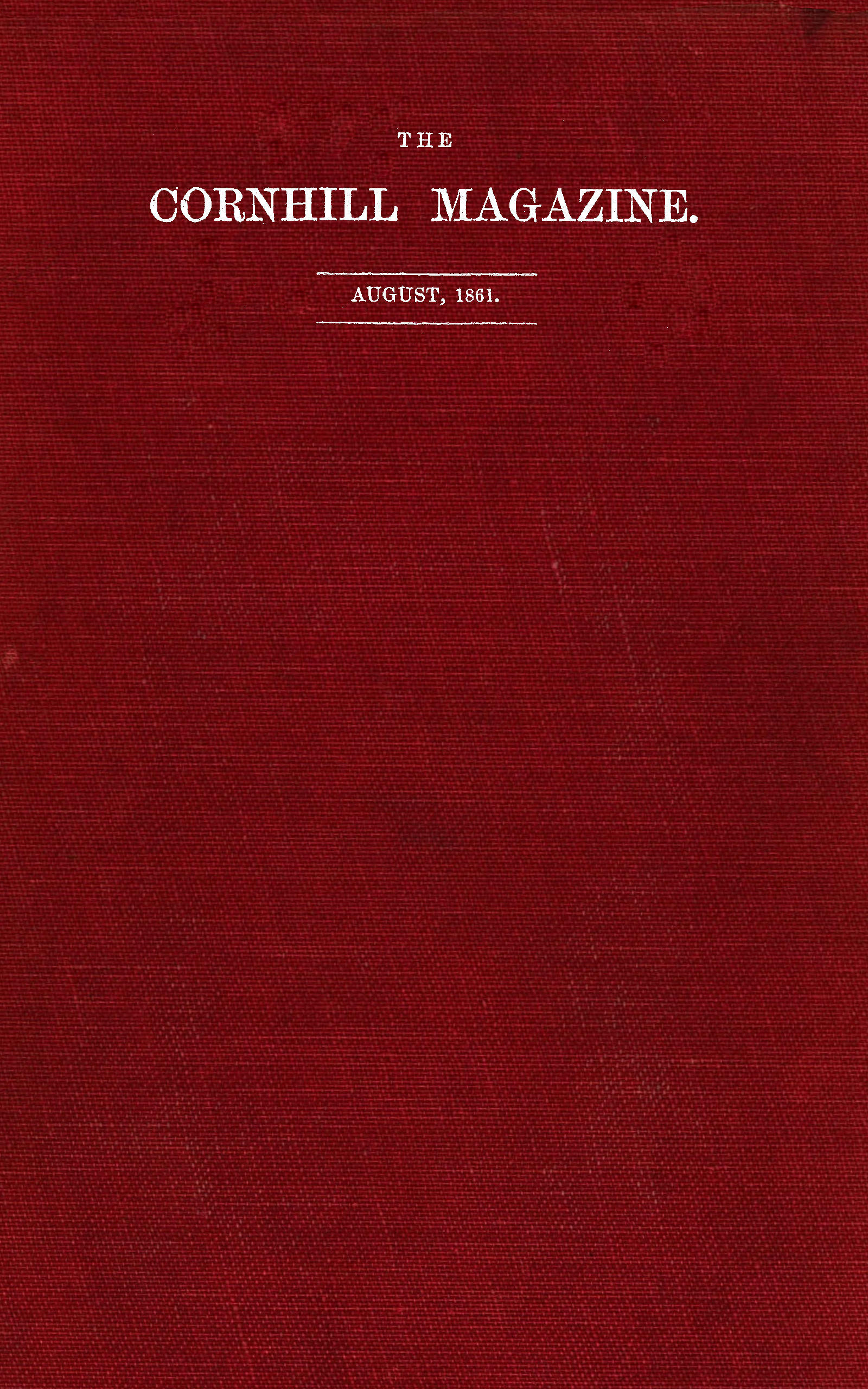 The Cornhill Magazine (Vol. IV, No. 2, August 1861)
