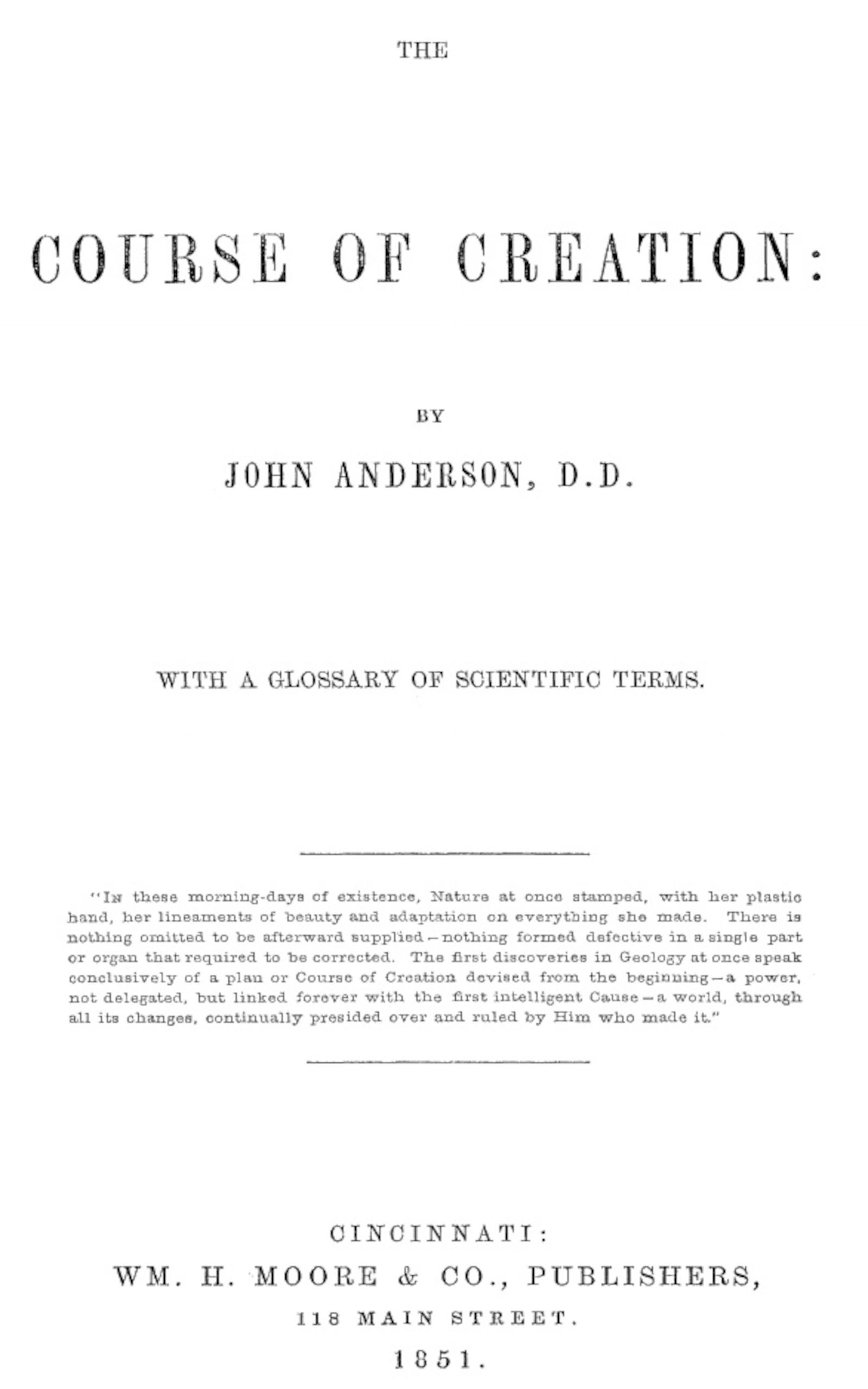 The Course of Creation