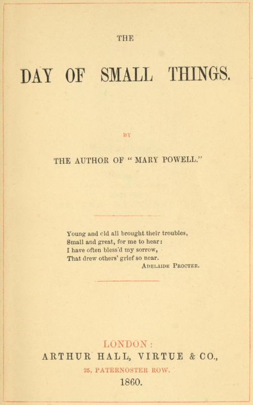 The Day of Small Things
