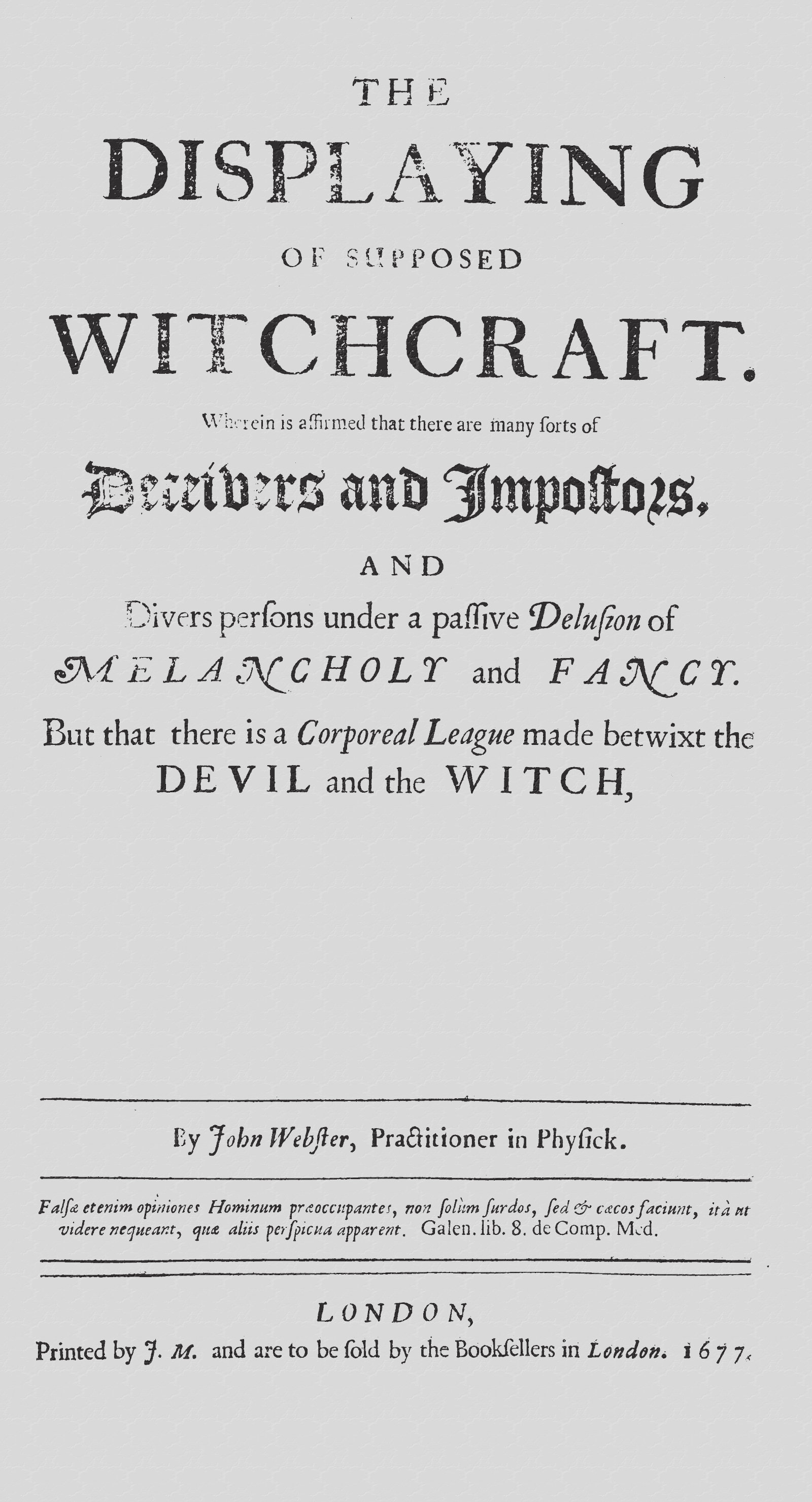 The Displaying of Supposed Witchcraft