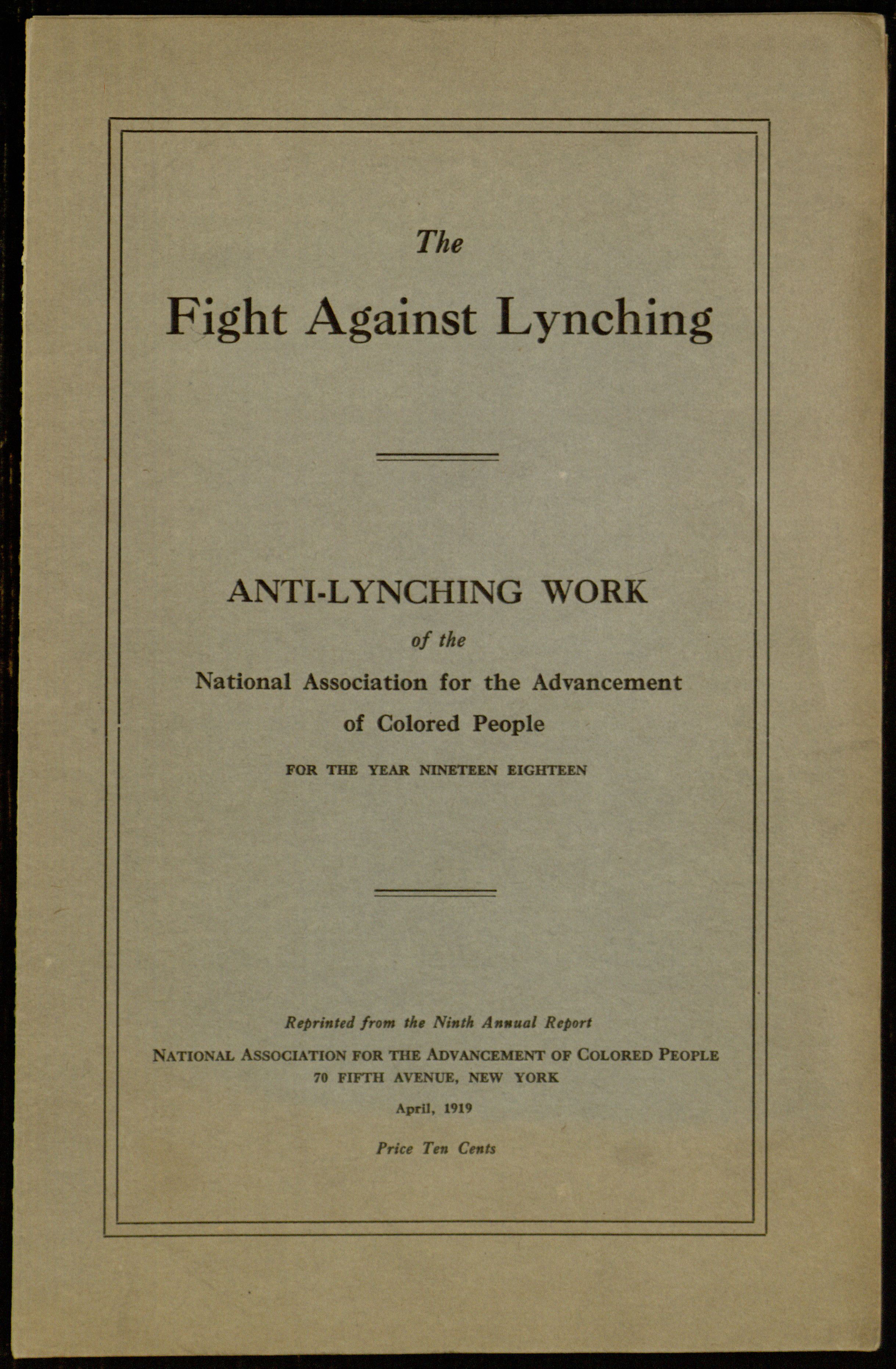 The Fight Against Lynching