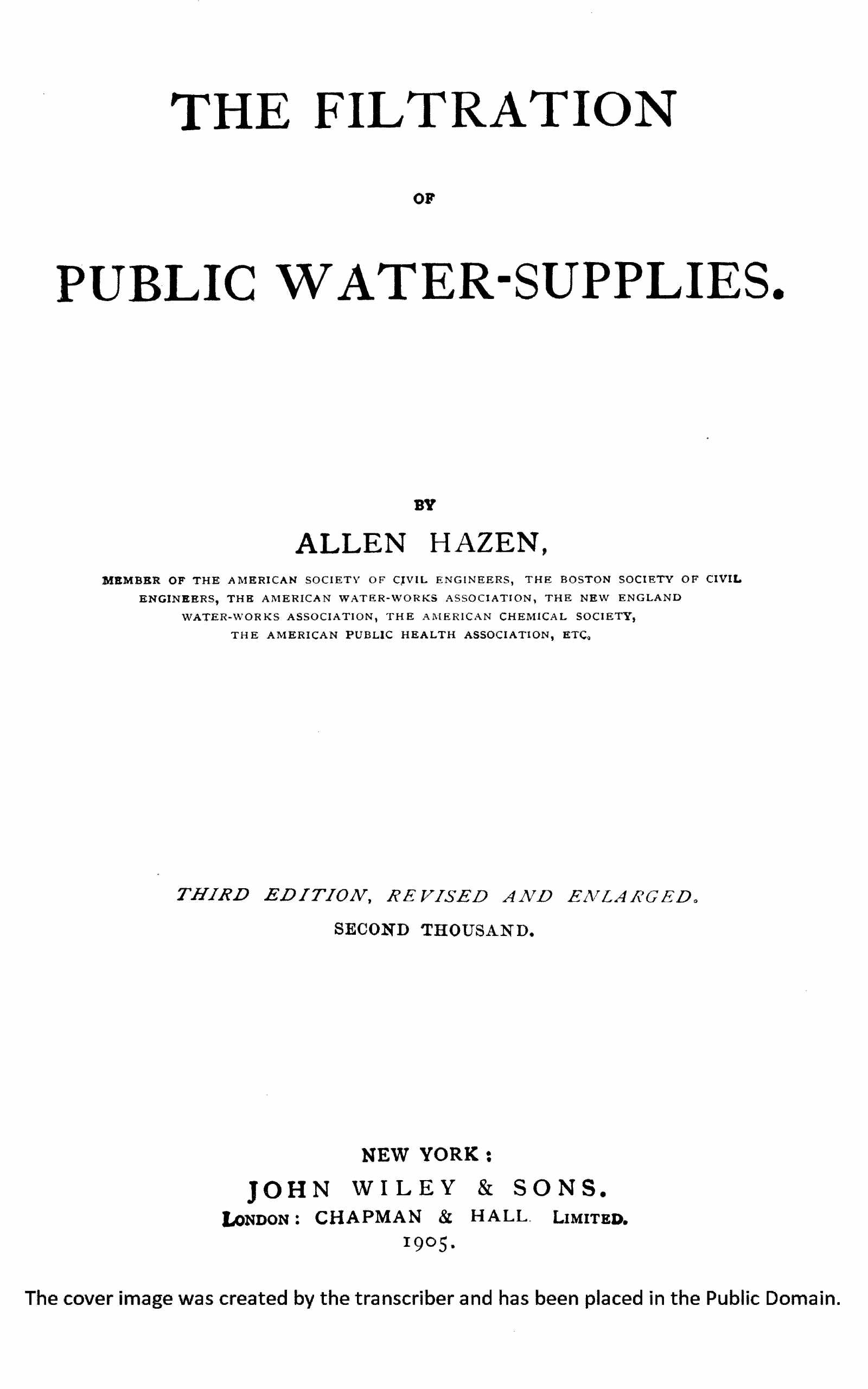 The Filtration of Public Water-supplies