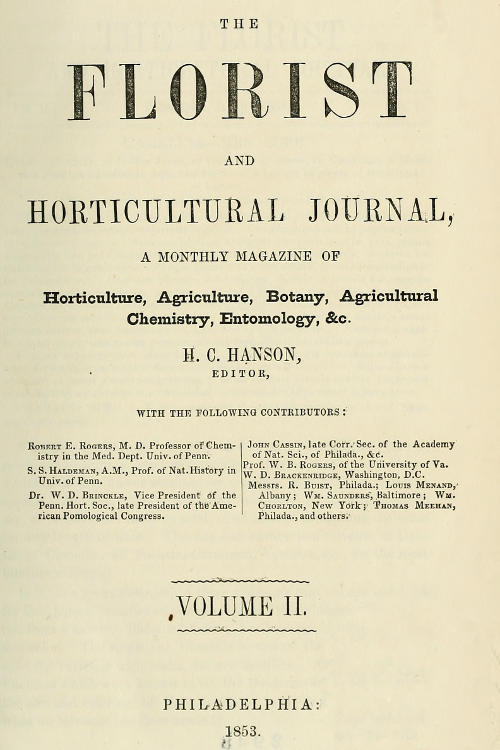 The Florist And Horticultural Journal, Vol. II. No. 7, July, 1853