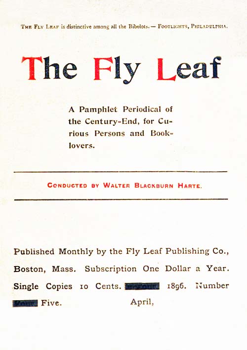 The Fly Leaf, Volume 1, Number 5