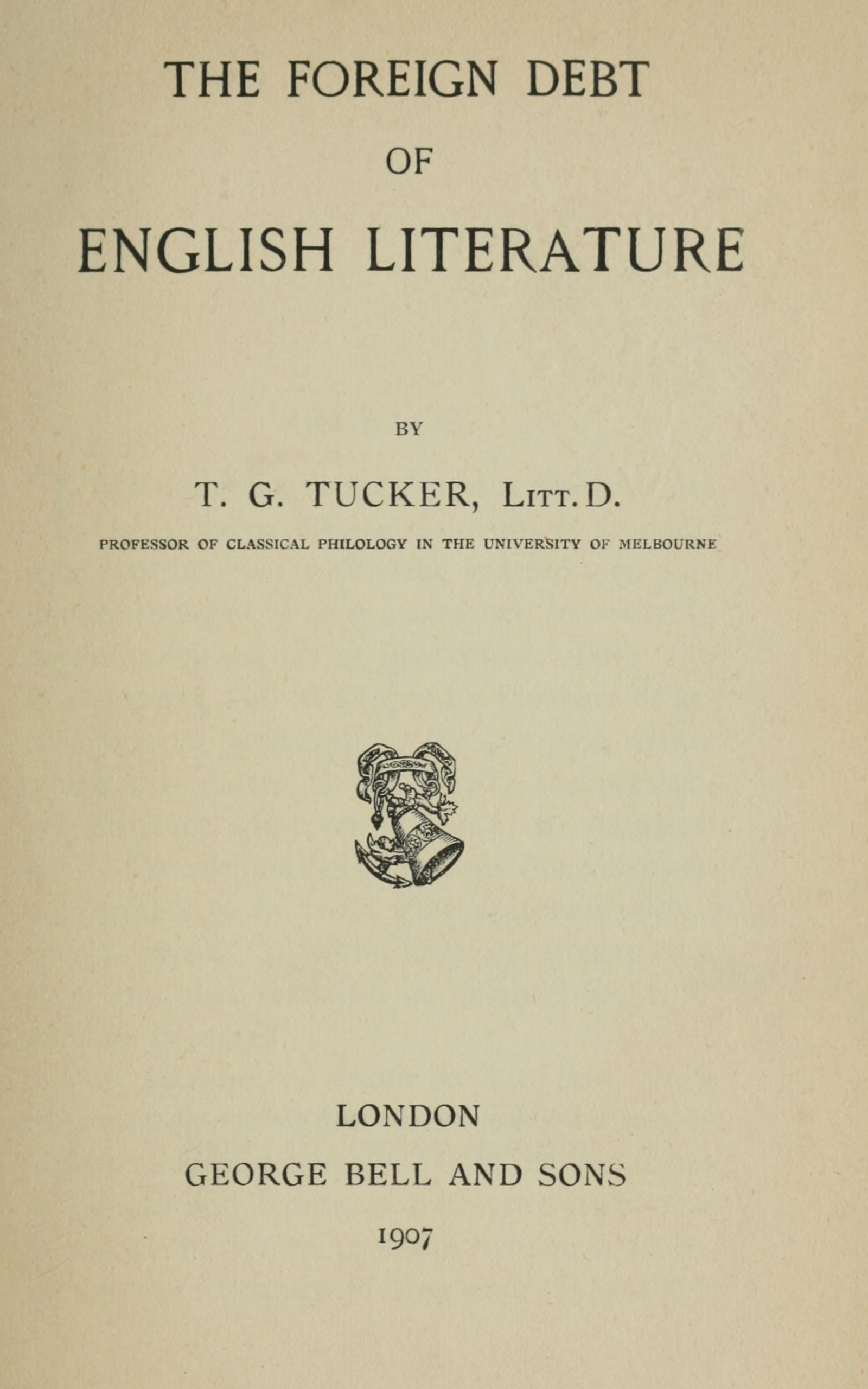 The foreign debt of English literature